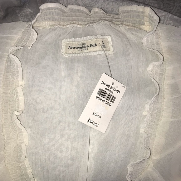 A&F S Ivory See through Blouse - Picture 8 of 8